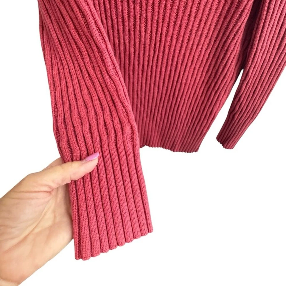 Suéter tejido con cable cuello capucha Lafayette 148 talla grande en canela chai Foto 3 de 4