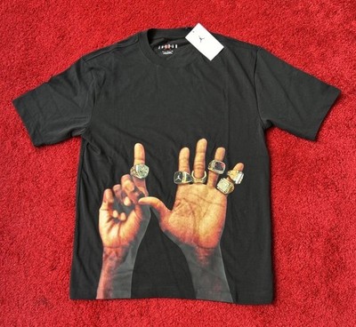 Mens Nike Jordan Championship 6 Rings T-Shirt Size Small Black