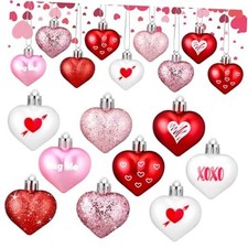 40 Pcs Valentine  s Day Heart Ornaments for Tree Valentines Day Decorations