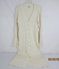 A New Day Women's  Bell Long Sleeve Midi Button Up Sweater Dress White XL