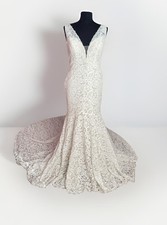 RARE Maggie Sottero 9MT838 Wedding Dress Size 12 Beaded Lace Buttons NEW