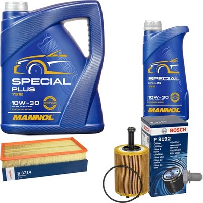 BOSCH Inspektionspaket 6 L MANNOL Special Plus 10W-30 für VW Golf IV 1J1 3.2