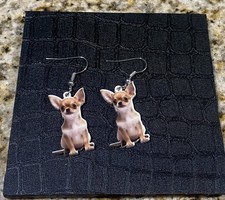 Funny Chihuahua Dog Earrings Jewelry Stainless Steel Hooks