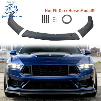 Matte Black Front Bumper Diffuser ABS For 2024-2025 Ford Mustang GT EcoBoost