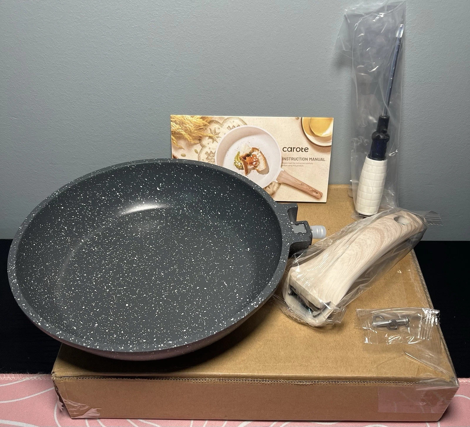 CAROTE 8" Nonstick Granite Frying Pan Skillet Omelet Stone Cookware