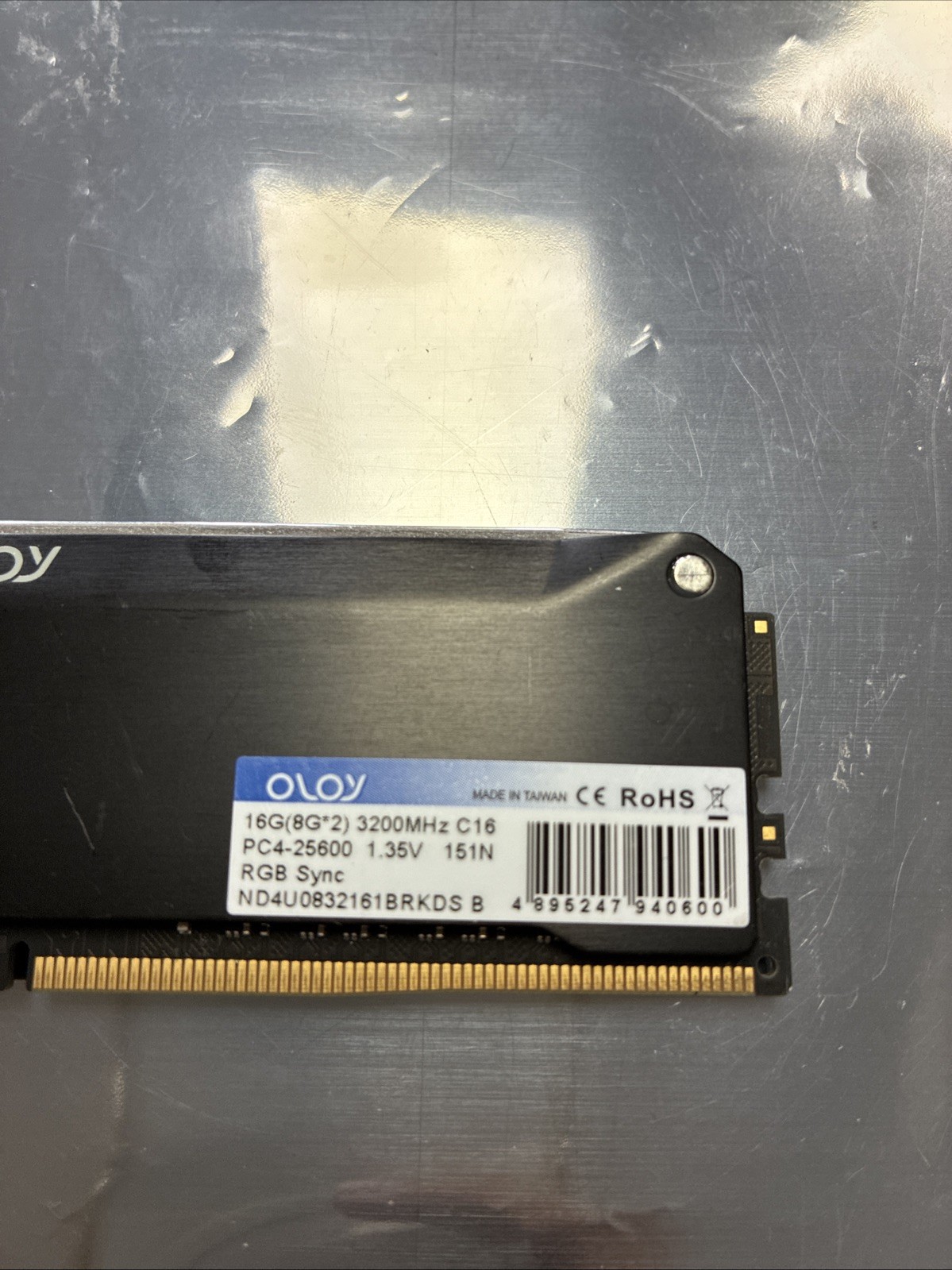 (For Parts) OLOY Blade 8GB DDR4-3200 C16 RGB Desktop Memory ND40832161 BRKDS B