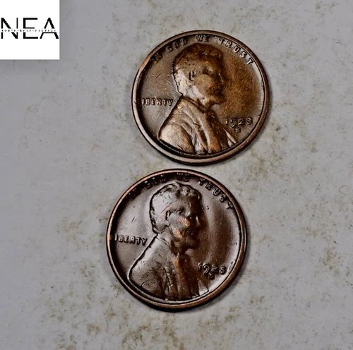 1923-S+1925-S Lincoln Wheat Cent Set/Lot ~ Fine/VF ~ 2 Coins ~ ZWL42