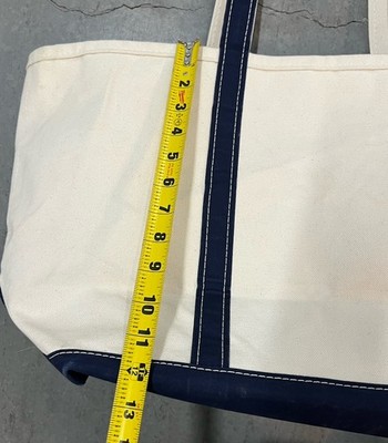 L.L. Bean 80s 90s Vintage Large Cream Navy Canvas Boat and Tote