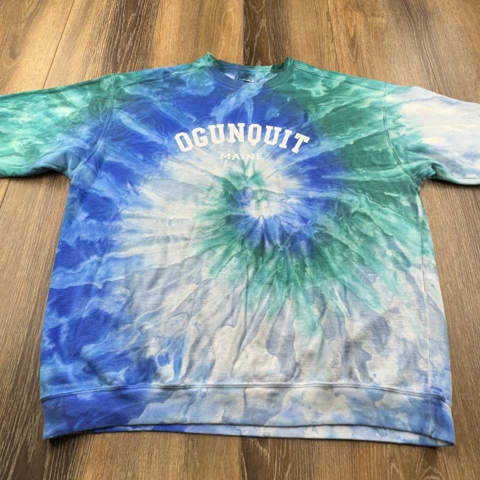 Sudadera De Colección Ogunquit Maine Para Hombres XXL Tie Dye Turista Y2K Cuello Redondo Suéter Foto 3 de 4