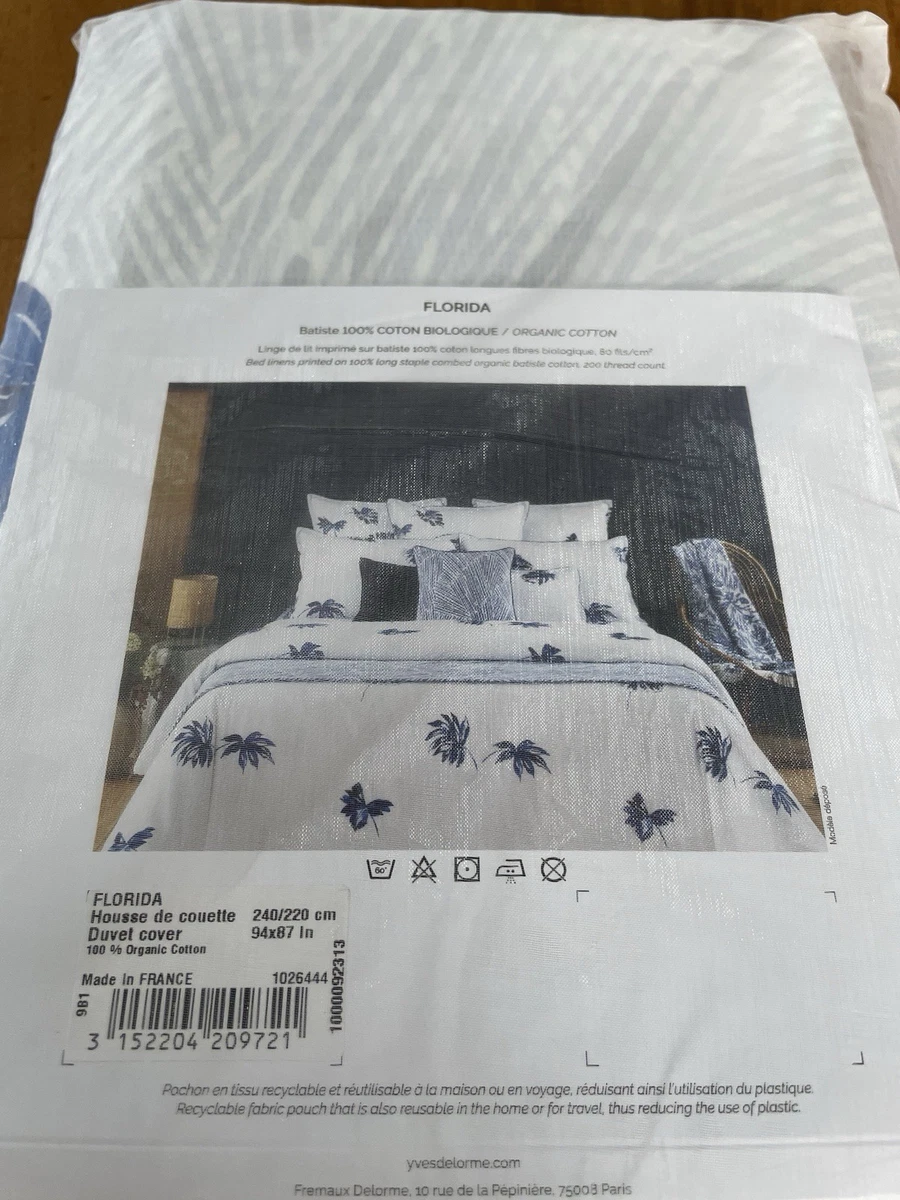 Housse De Couette Yves Delorme 240x220 Cm, 100% Coton, Motif Floral Pastel - Neuve Sous Blister