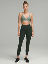 Lululemon Wunder Train High Rise Tight 25" with Pockets Size 4 Legacy Green NWOT