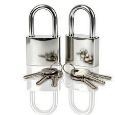 2 Pcs Small Locker Lock with 3 Keys Alike, Silver Lock Keyed Padlock, Luggage...