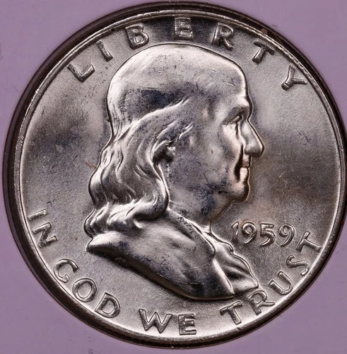 1959-D Franklin Half Dollar Ch. BU+ ***RARE ORIGINAL COIN***