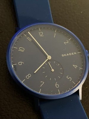 $175 NEW SKAGEN ''AAREN'' Kulor aluminum quartz dial unisex watch | Blue | SKW6508