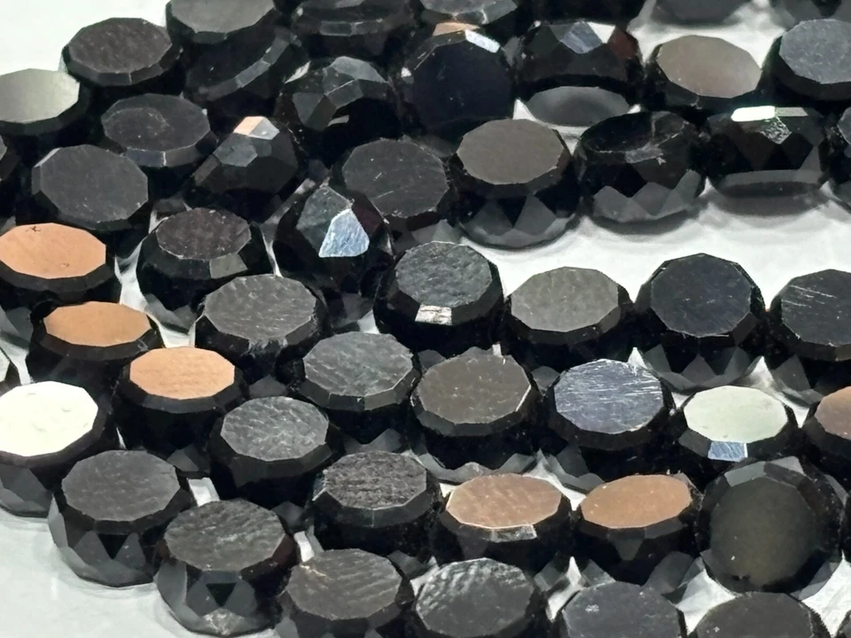 Moneda de ónix negro facetada cuentas de piedras preciosas de 5,5-6 mm 12,5 pulgadas Foto 3 de 4