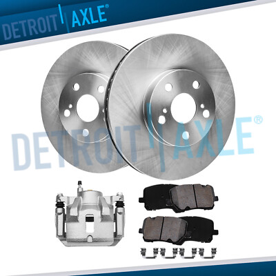 Front Disc Rotors & Right Caliper + Brake Pads for 2003-2008 Corolla Matrix Vibe