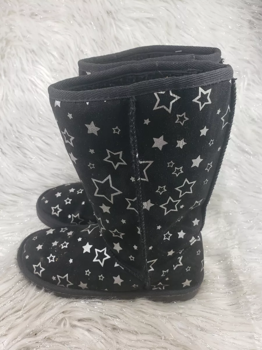 Black boots with silver stars sale