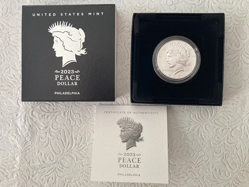 2023 P Peace Silver Dollar 23XH Uncirculated Coin with COA in mint box