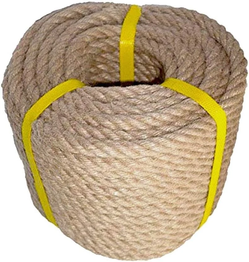 Cuerda de cáñamo 100 % natural cuerda de yute fuerte retorcida 100 pies 4 capas cáñamo todo uso Foto 2 de 4