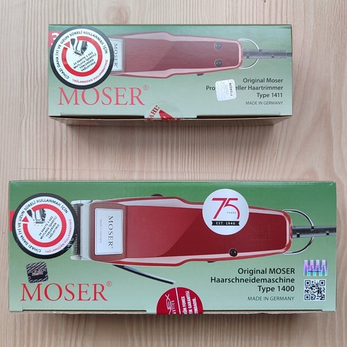 Moser Set 1400 Hair Clipper + 1411 Mini Trimmer Barber Classic Corded red Athent - Picture 4 of 7