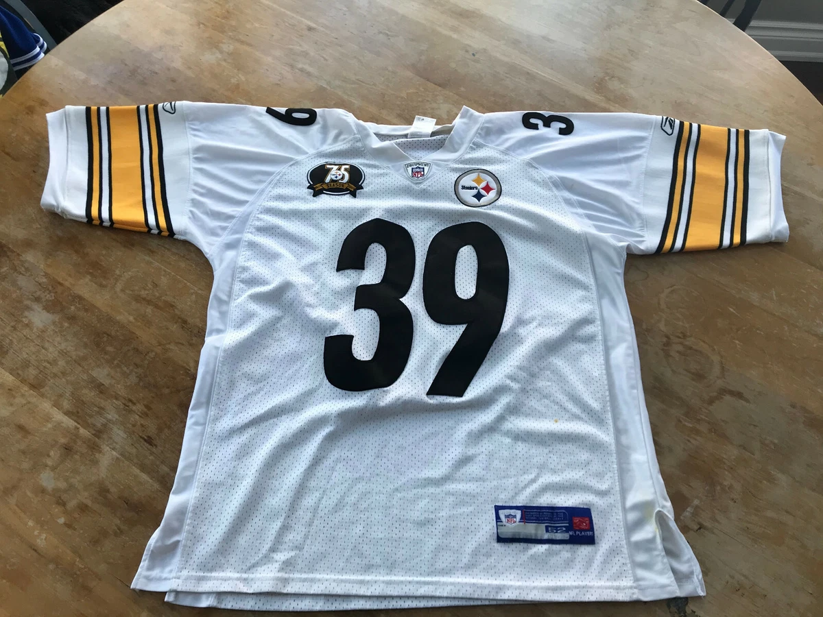 WILLLIE PARKER #39 STEELERS AUTHENTIC AWAY REEBOK FOOTBALL JERSEY 52 STAINED