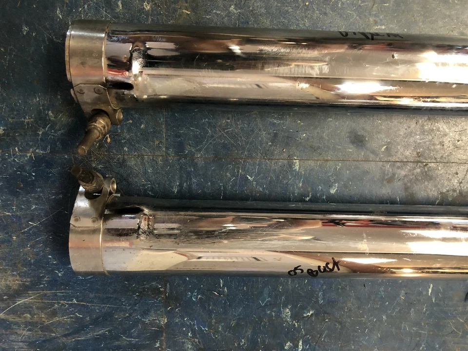 Tubos retos cromados Suzuki Hayabusa GSX1300 GSX 1300 99-01 02 03 04 05 06 07 - Imagem 2 de 4