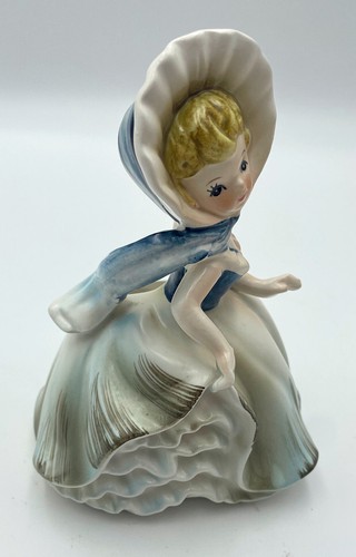 Vntg 1950s Napcoware Japan Ceramic Lady Figurine/Planter Blue Dress Hat #C-6364 - Picture 9 of 15