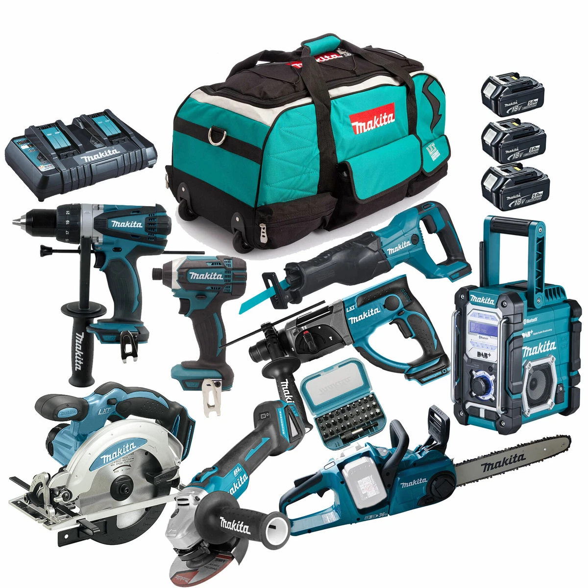 Makita Set 18V 36V Akku Kettens ge Handwerker Mega Combo Kit