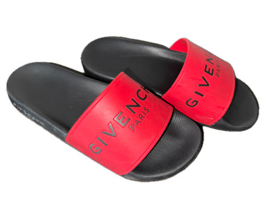 Givenchy Slides Unisex Preloved Größe 33 Rot Schwarz Latschen Badelatschen Schuh