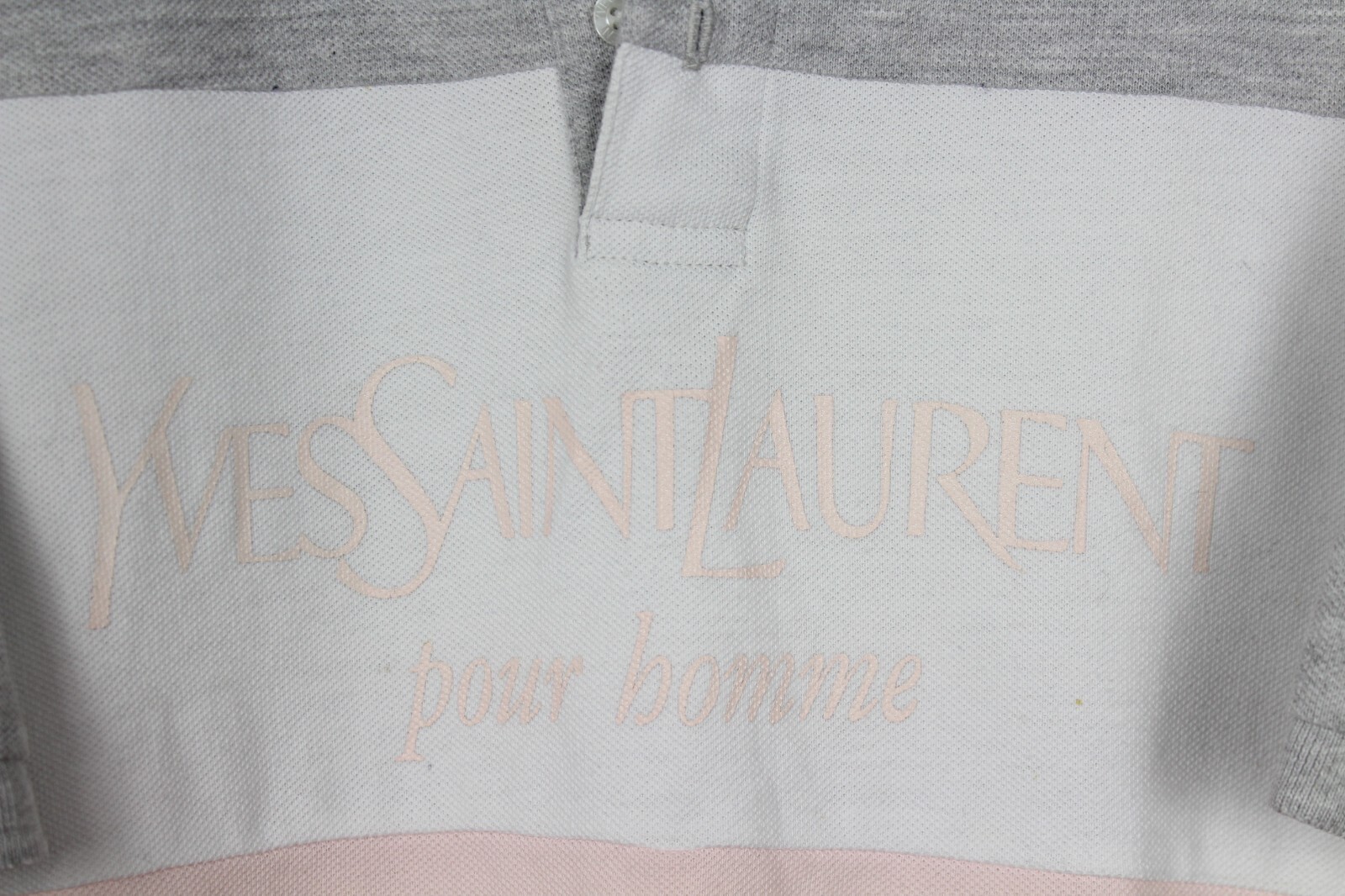 YVES SAINT LAURENT POLO T SHIRT MAGLIA CAMISETA GRANDE LOGO COTONE