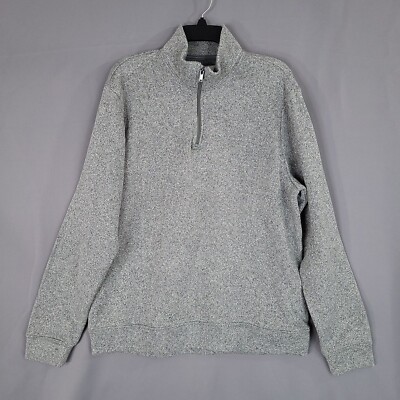 Old Navy Men's 1/4 Zip Sweater Mock Neck Long Sleeve Gray Size XL