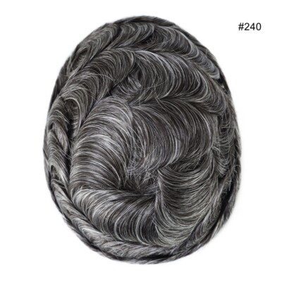 Mens Hairpiece Fine Mono Toupee Human Hair Replacement Systems Economy Shipping
