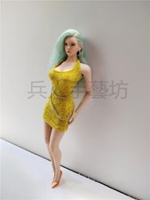 1:6 Gold Dress Skirt Clothes Model Fit 12inch Female PH TBL JO Action Figure Toy