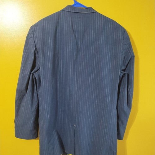 Robert Graham Navy Blue Pin-Striped Cotton Blazer 2XL - Picture 4 of 7