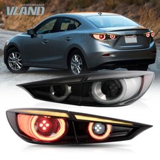 Vland Smoked Led Tail Lights Wsequentialanimation For 2014-2018 Mazda 3 Sedan