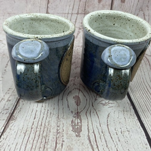 Blue Swan Pottery Stoneware Mug Coffee Cup Lakeland Handcrafted Set Of Two - Picture 6 of 9