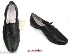 ACCESSOIRE - Black Leather Derby Shoes With Laces Size 39 - Very Good Condition