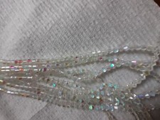 CLEAR AB CZECH FACETED BICONE GLASS 3.5MM BEADS