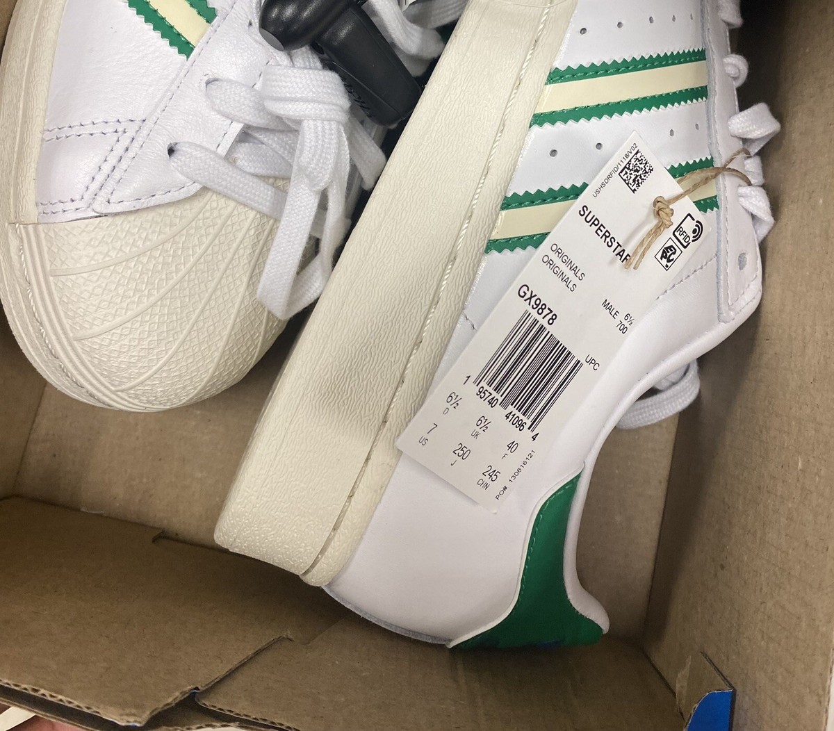 アディダス スーパースター GX9878 NWT Adidas Superstar White Green