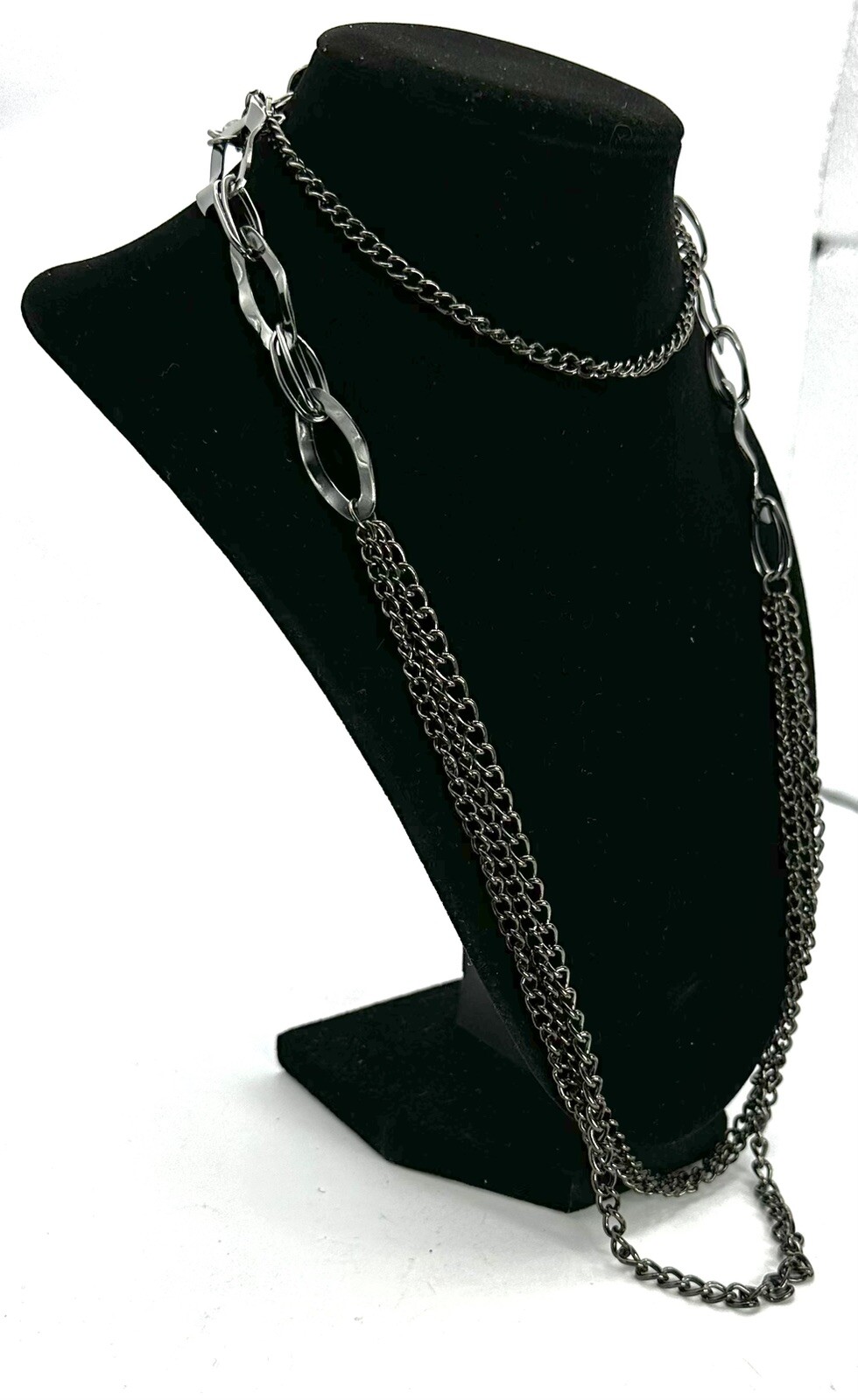 Extra Long Length Dark Silver Chain necklace 44" - image 5