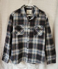 Weatherproof Vintage Lumberjack Twill Mens Sz L Plaid Flannel Button Up Shirt