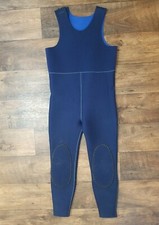 Vtg 80s SCUBA DIVE WET SUIT Blue Warm Sleeveless Heavy Neoprene Adult Sz M/L