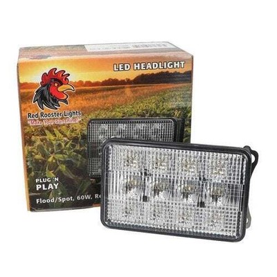 Red Rooster  LED Headlight - 60W Rectangular Flood / Spot Combo