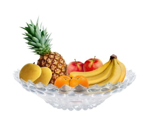 29.5cm Glass Fruit Bowl Large Shallow Dessert Snack Salad Dish Serving Display - Picture 4 of 5