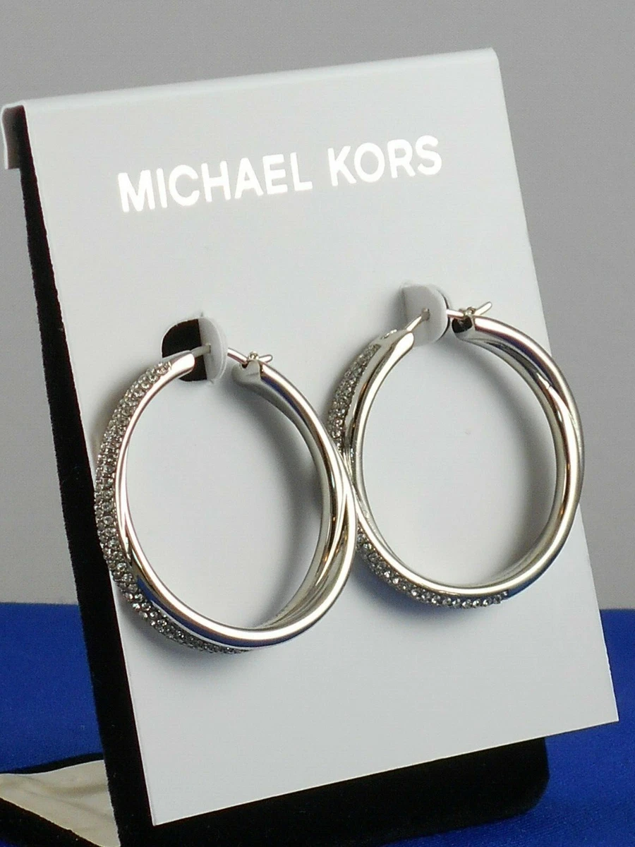 Michael kors silver hoops clearance