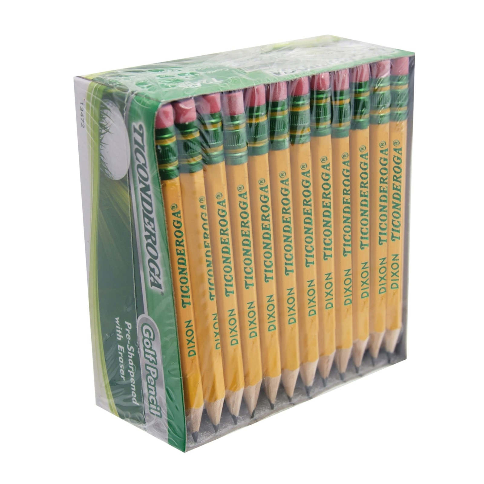 Golf Pencils With Erasers #2 HB Lead Yellow Pack Of 72