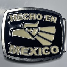 Hecho En Mexico Pewter Belt Buckle: Mint Condition, Artisan Designed, 2004, Glow