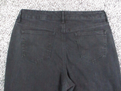 Bandolino Jeans Womens 10 Black Denim Mandie Straight Leg High Rise Retro 31x29