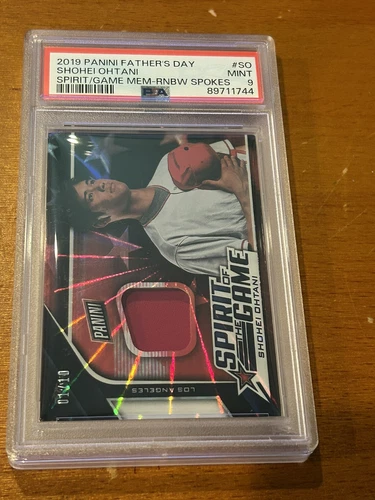 New Listing2019 Panini Father's Day Spirit of  Game  Rainbow Spoke /10 Shohei Ohtani PSA 9