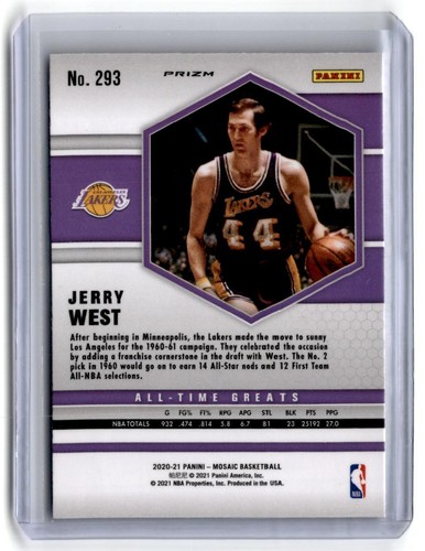 2020-21 Panini Mosaic #293 Jerry West Mosaic Reactive Orange - Picture 2 of 2